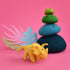 DASHDU - Twinkle Triceratops - Mini Yellow Felt Dinosaur